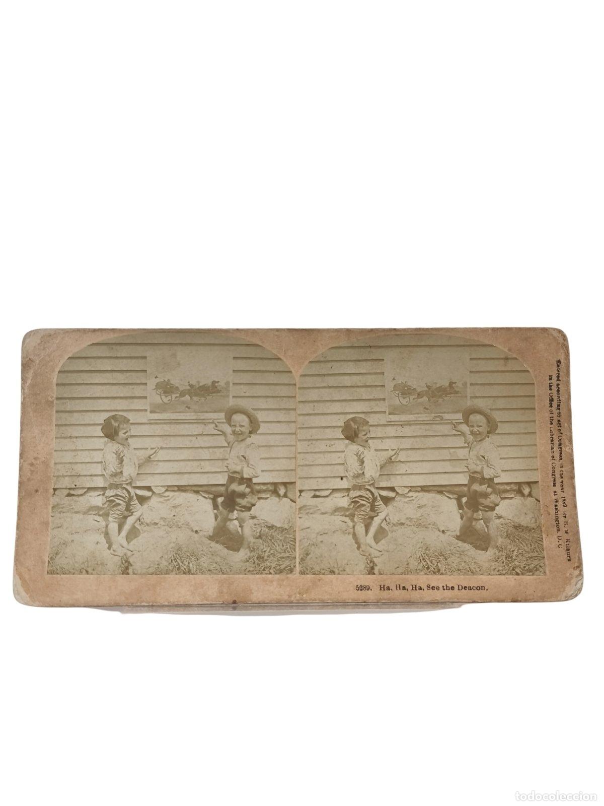 Antique Photography: Foto Estereosc&oacute;pica Antigua. Ha Ha Ha See the Deacon. Ni&ntilde;os Juegos Costumbristas. Kilburn Brothers.