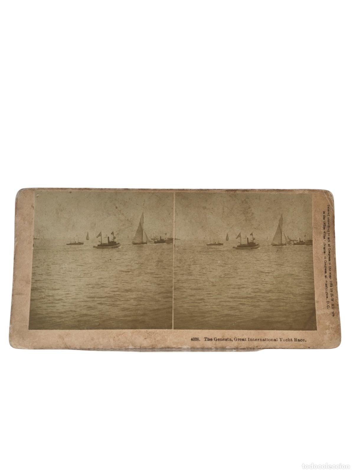Foto Estereoscópica Antigua. The Genesta Great International Yacht Race Copa ...