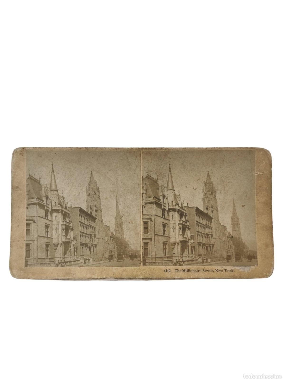 Fotografia antica: Foto Estereosc&oacute;pica Antigua. The Millionaire Street New York Quinta Avenida. Kilburn Brothers. c. 18