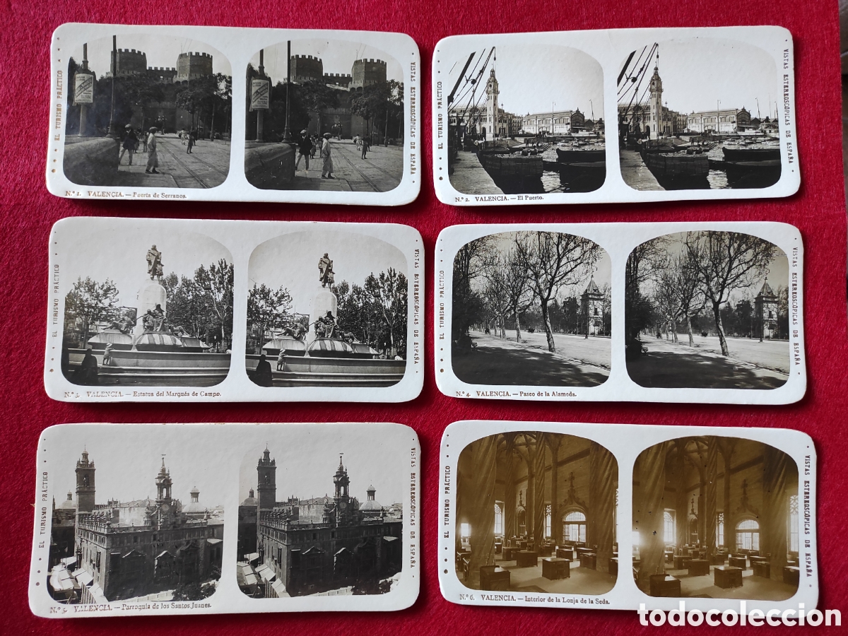 Fotografia antica: 12 VISTAS ESTEREOSCOPICAS DE ESPA&Ntilde;A.- VALENCIA.- Ed. Alberto Mart&iacute;n.