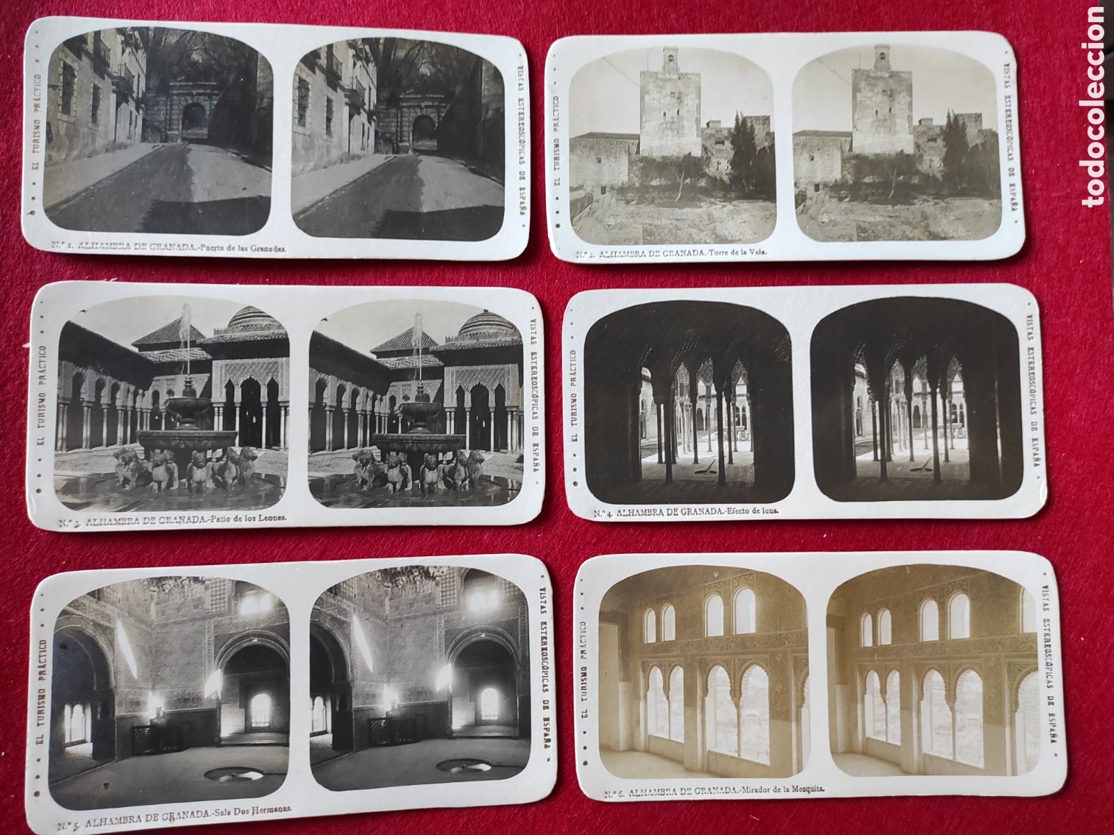 Fotografia antica: 12 VISTAS ESTEREOSCOPICAS DE ESPA&Ntilde;A.- ALHAMBRA DE GRANADA.- ED. ALBERTO MART&Iacute;N.