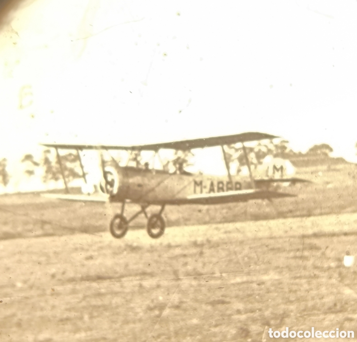 Fotografia antica: Antigua placa cristal vidrio estereosc&oacute;pico Hist&oacute;rico Avi&oacute;n Biplaza Sopwith 1.B2 Strutter WWI