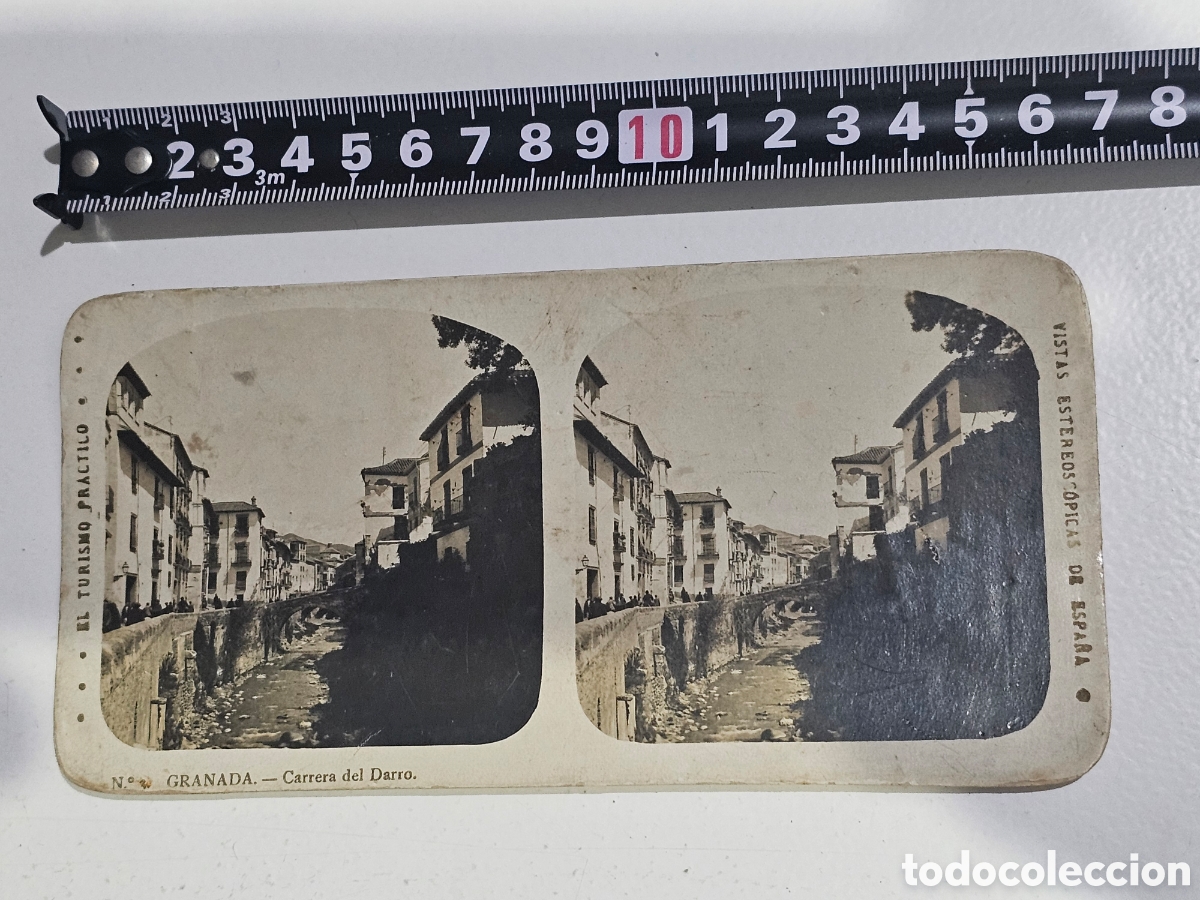 Antique Photography: Tarjeta Estereosc&oacute;pica Antig&uuml;edad - Granada: Carrera del Darro (Alberto Mart&iacute;n, Barcelona)