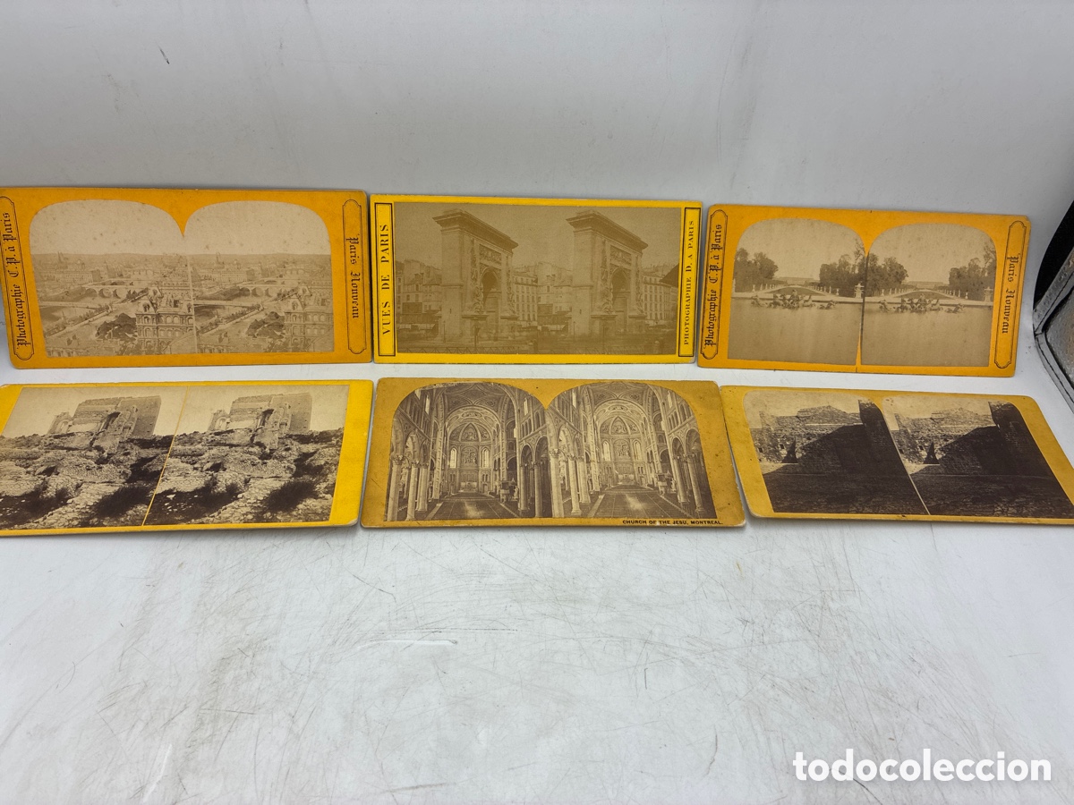 Fotograf&iacute;a antigua: Lote 3. Vistas esterosc&oacute;picas de cart&oacute;n.