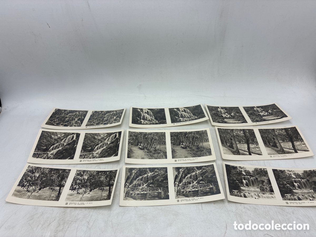 Fotograf&iacute;a antigua: Lote de 9 vistas estereosc&oacute;picas MONASTERIO DE PIEDRA.