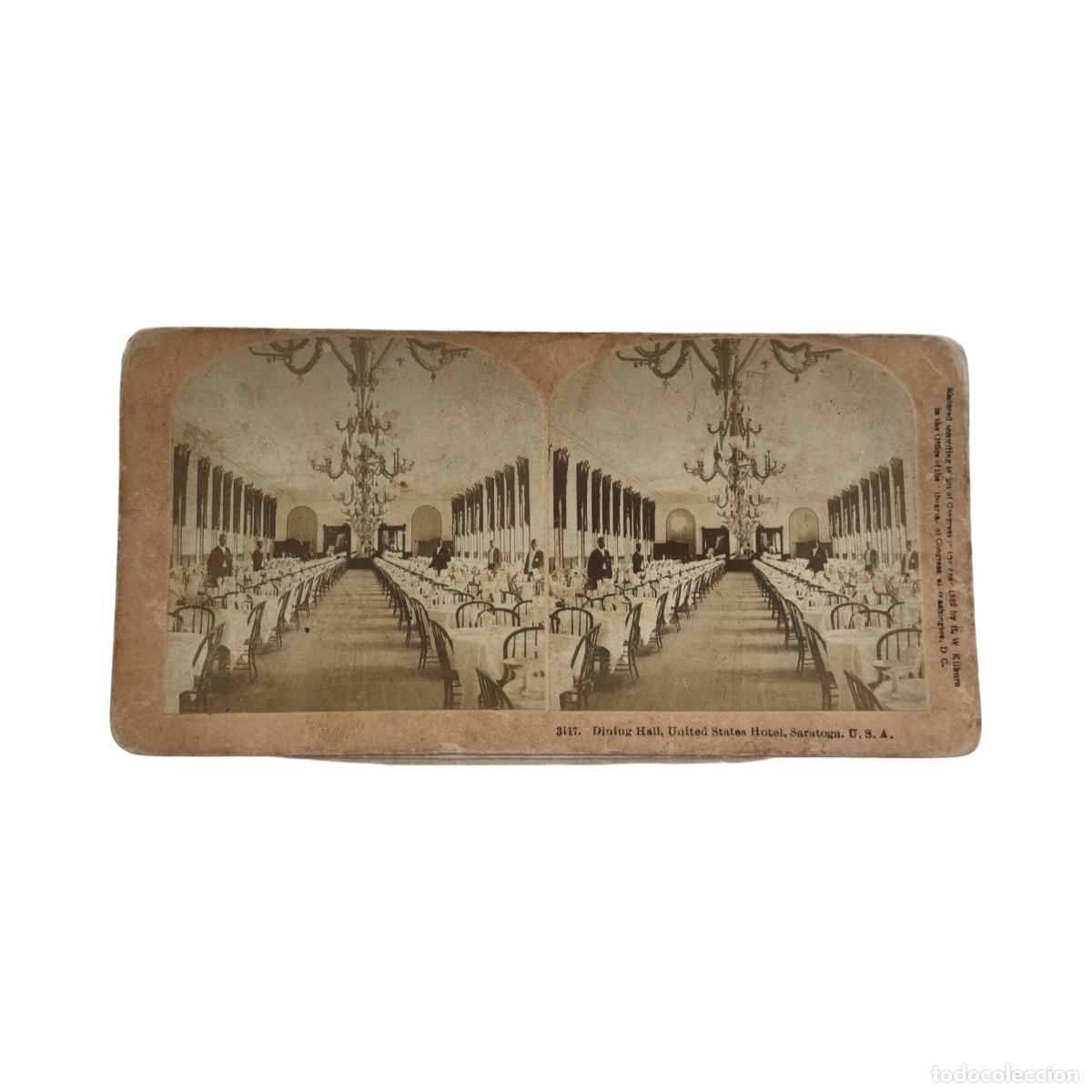 Foto Estereoscópica Antigua. Dining Hall United States Hotel Saratoga Gran Co...