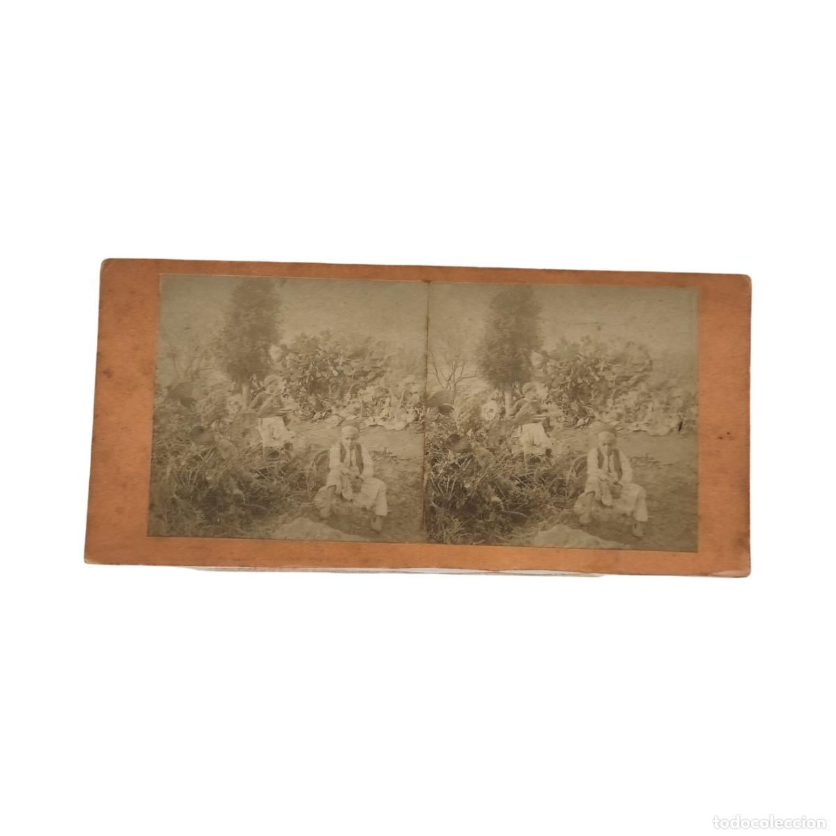 Fotograf&iacute;a antigua: Foto Estereosc&oacute;pica Antigua. Tipos y Costumbres del Norte de &Aacute;frica Oriente &Aacute;rabes en el Campo c. 18
