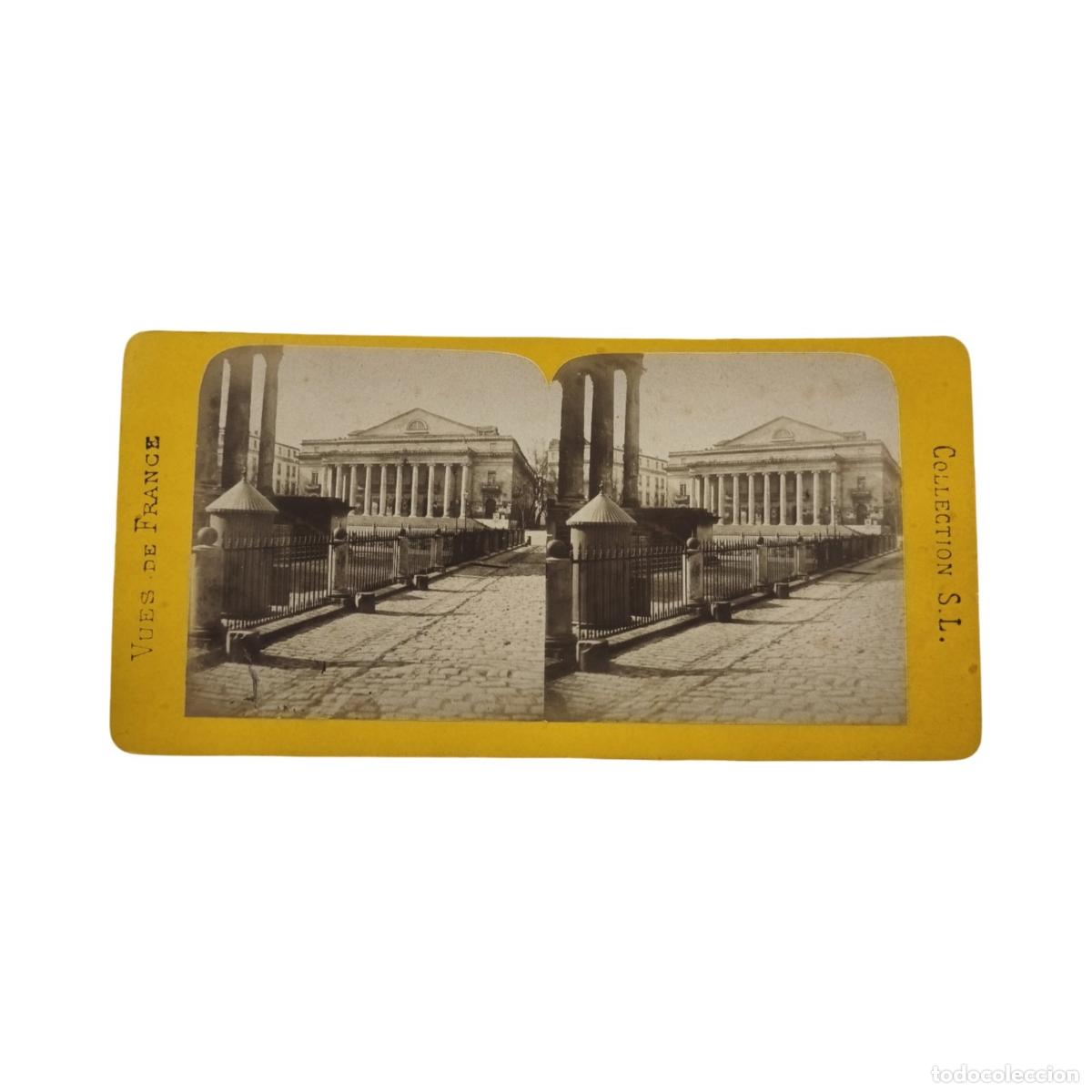 Fotograf&iacute;a antigua: Foto Estereosc&oacute;pica Antigua. Gran Teatro Nimes Francia Le Th&eacute;&acirc;tre N&icirc;mes Maison Carr&eacute;e Collection S.L