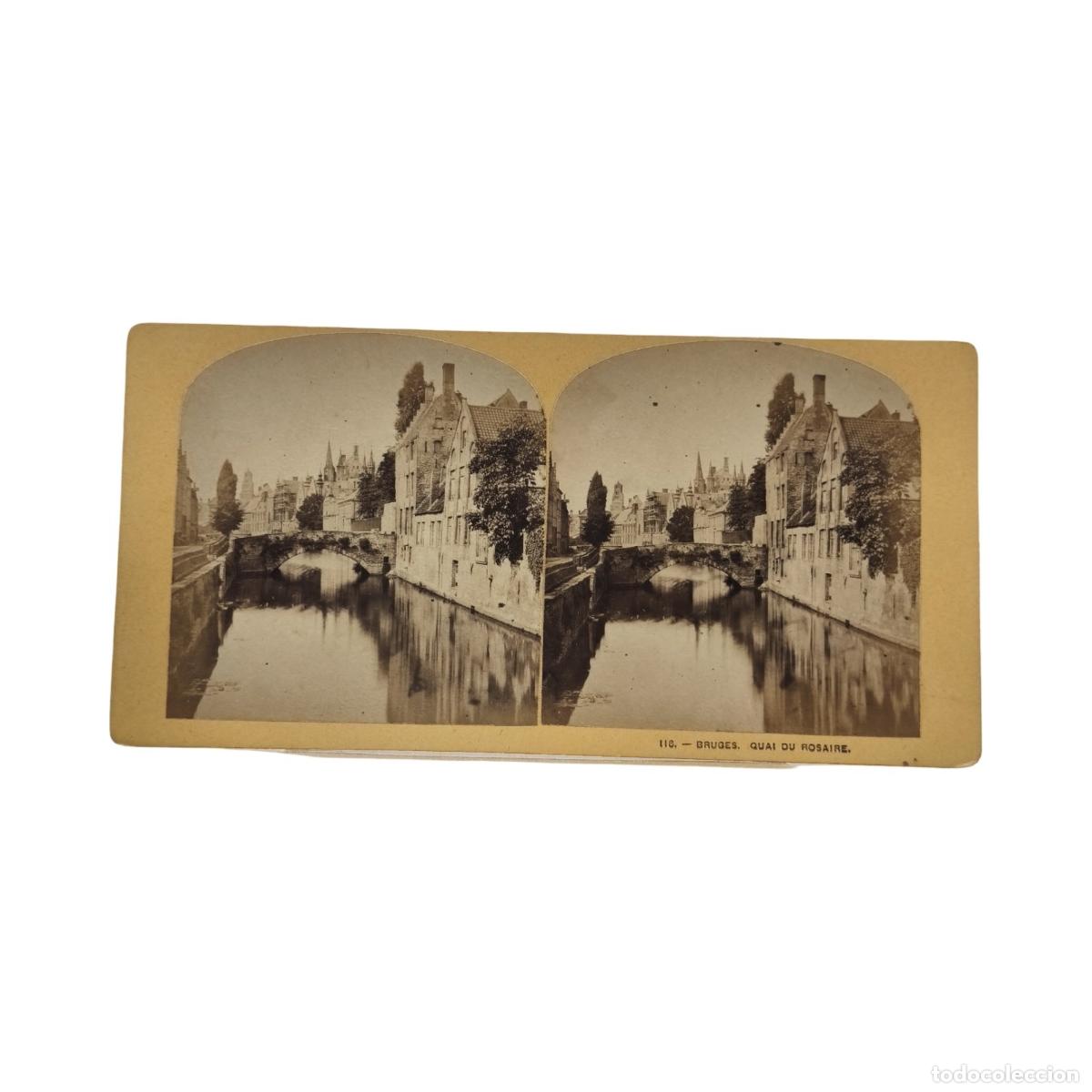 Foto Estereoscópica Antigua. 116. Bruges. Quai du Rosaire Muelle del Rosario ...