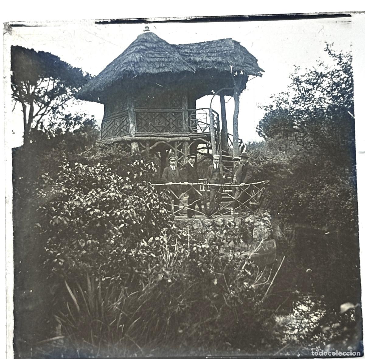 Fotograf&iacute;a antigua: HORTA, Barcelona, laberint. 1910 aprox. cristal positivo estereo 10,4 x 4,3 cm