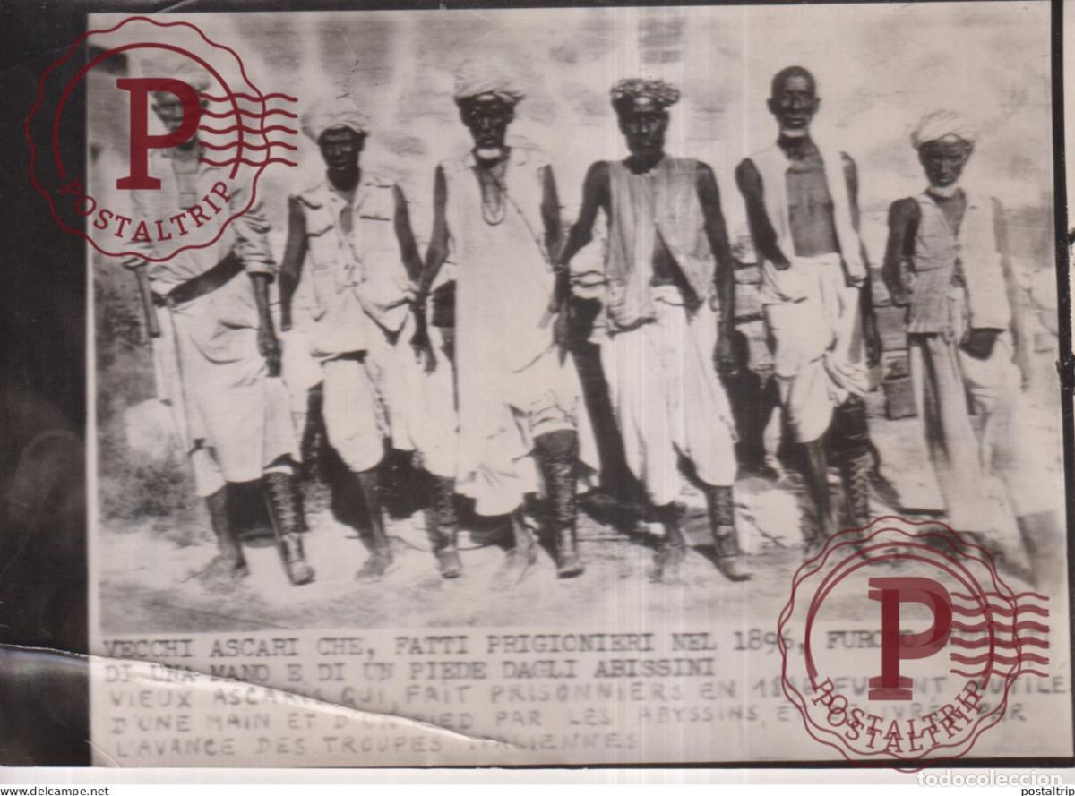Fotograf&iacute;a antigua: ETHIOPIE DOSSIER ATROCITES SEE CORNER ASCARIS PRISONNIERS EN 1896 18*13CM AFRIQUE AFRICA AFRIKA