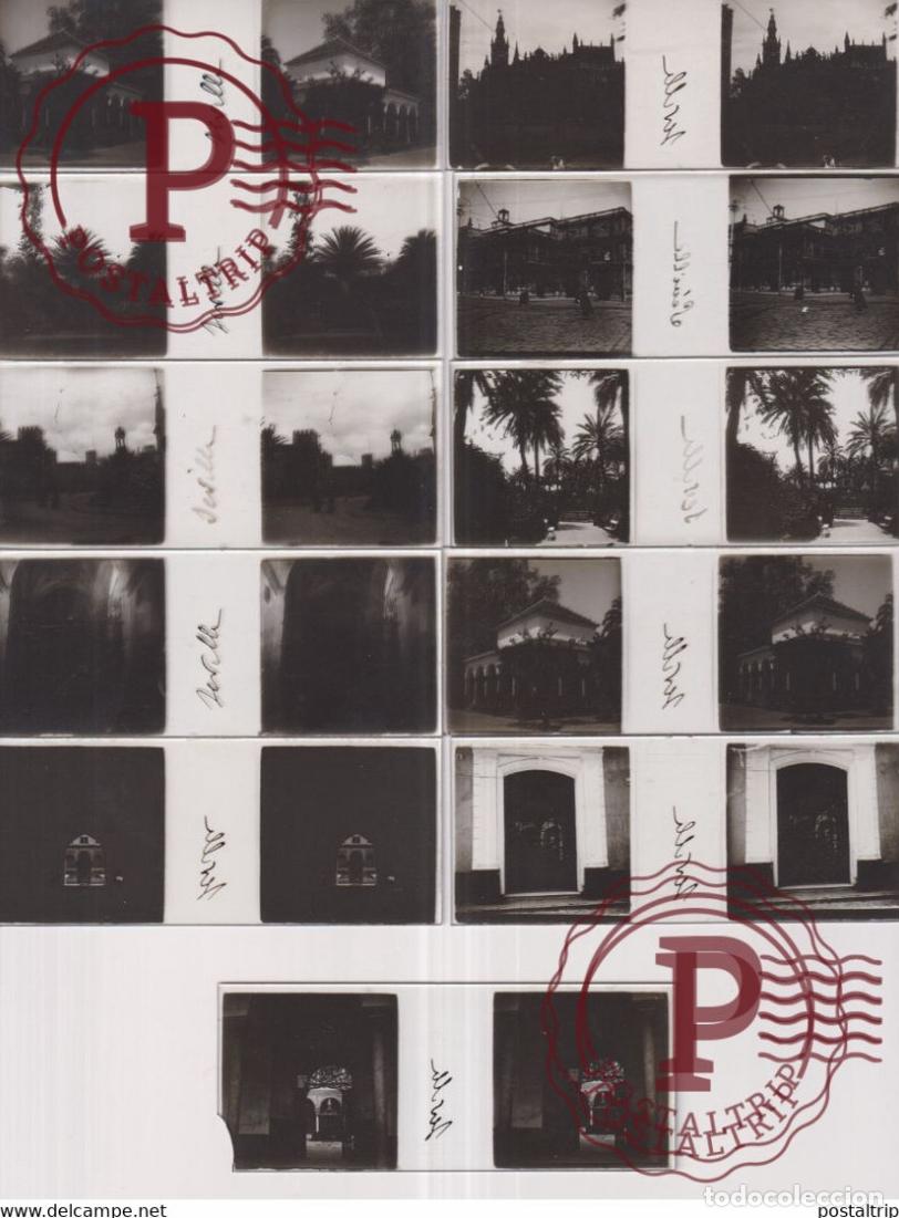 Fotograf&iacute;a antigua: SEVILLA SEVILLE LOT DE 10+1 ESTEREOSCOPICAS 10.5*4.5CM Plaques de verre st&eacute;r&eacute;oscopique SPAIN ESPA&Ntilde;