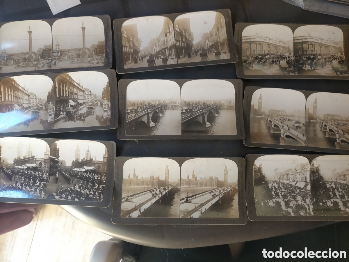 Fotograf&iacute;a antigua: Lote de estereosc&oacute;picas Londres 9