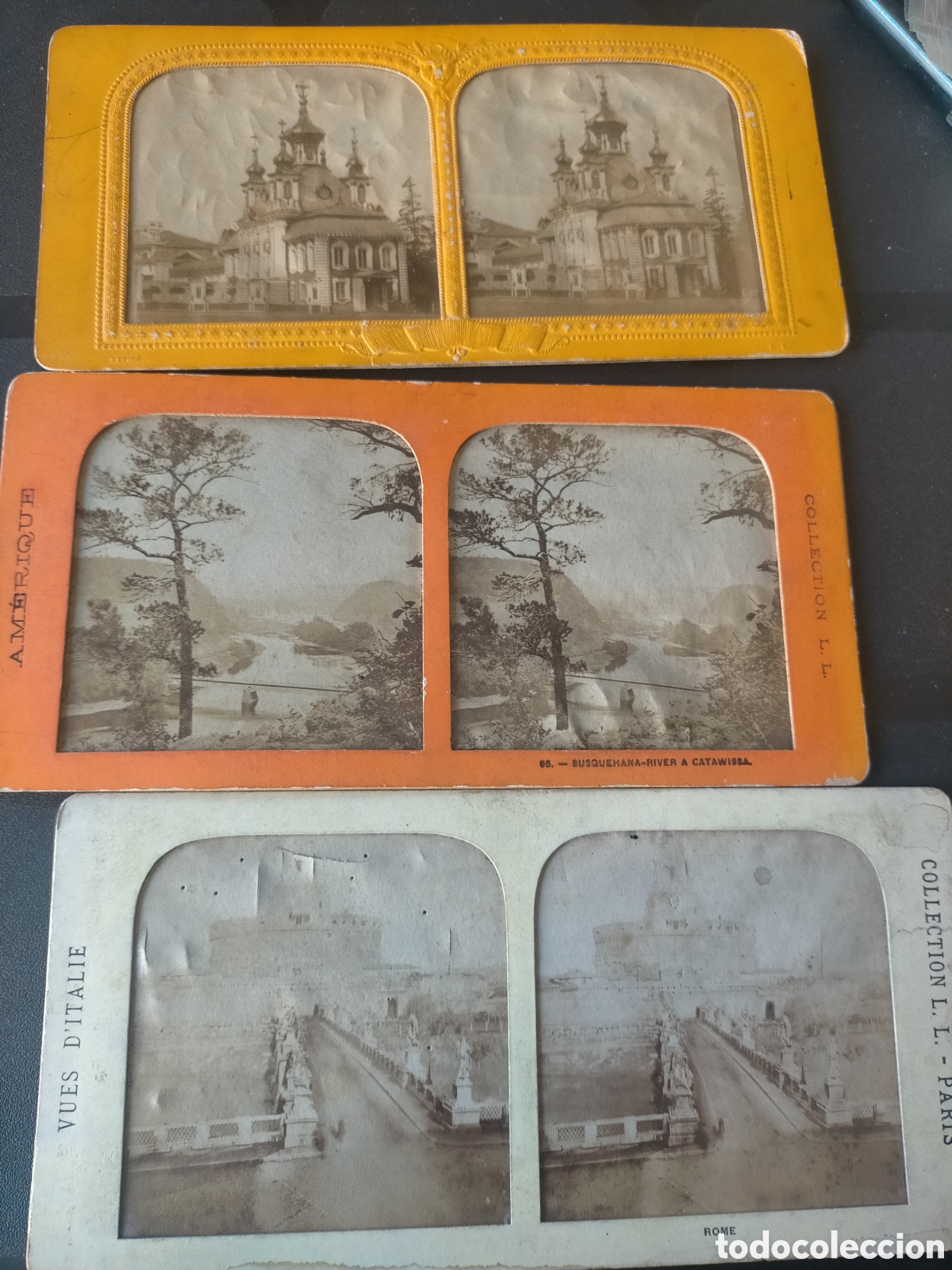 Fotograf&iacute;a antigua: Lote de est&eacute;reosc&oacute;pica 1860 mundiales 13