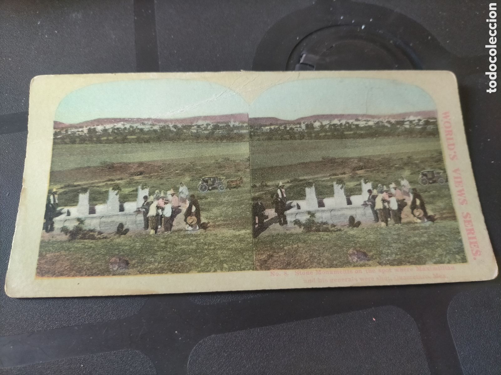 Fotograf&iacute;a antigua: Cuero M&eacute;xico estereosc&oacute;pica muy rara