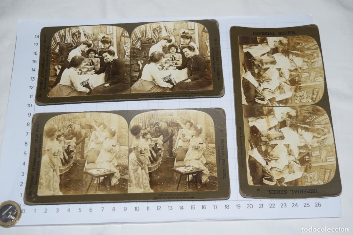 Fotograf&iacute;a antigua: Lote 3 im&aacute;genes variadas / H. C. WHITE Co. - The PERFEC STEREOGRAPH - Principios 1900 - &iexcl;Mira fotos!