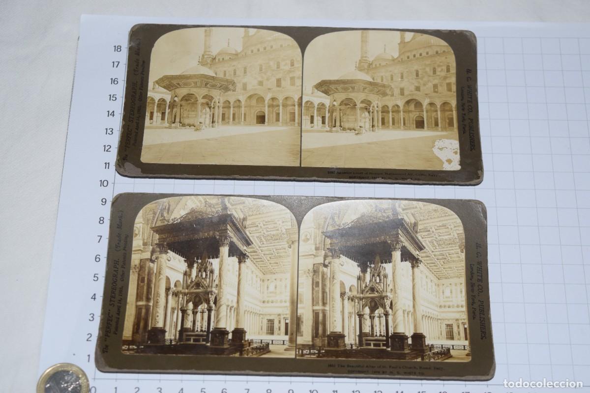 Fotograf&iacute;a antigua: Lote 2 im&aacute;genes variadas / H. C. WHITE Co. - The PERFEC STEREOGRAPH - Principios 1900 - &iexcl;Mira fotos!