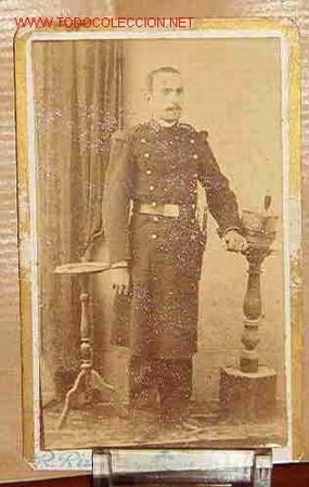 Fotograf&iacute;a antigua: Foto de un soldado del 21 de infanter&iacute;a o artiller&iacute;a