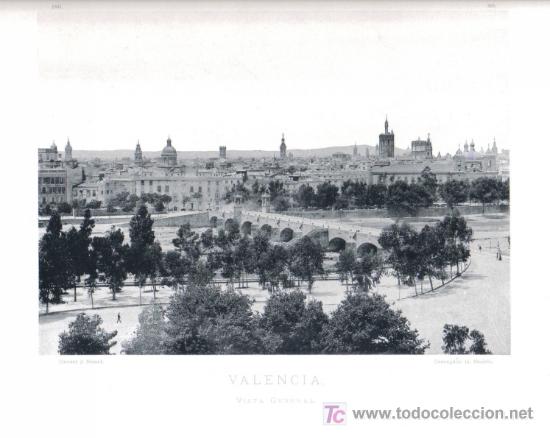 Fotograf&iacute;a antigua: HAUSER Y MENET, LAMINA FOTOGRAFICA VALENCIA, VISTA GENERAL1891