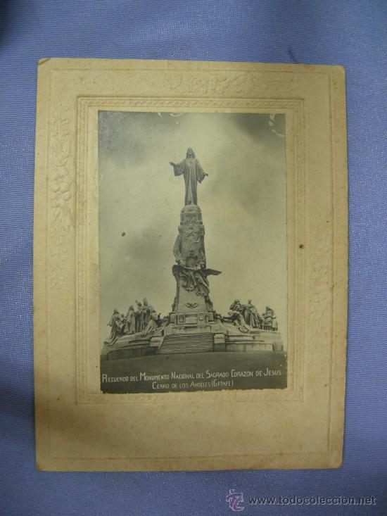 Fotograf&iacute;a antigua: antigua fotografia de mto. nacional sagrado corazon de jesus cerro de los angel.-getafe. el antiguo