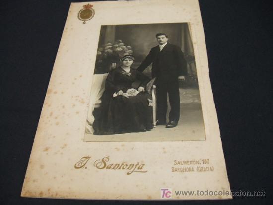 Fotograf&iacute;a antigua: FOTOGRAFIA A&Ntilde;O 1917 - RECUERDO DE BODA DE NUESTROS BUENOS AMIGOS