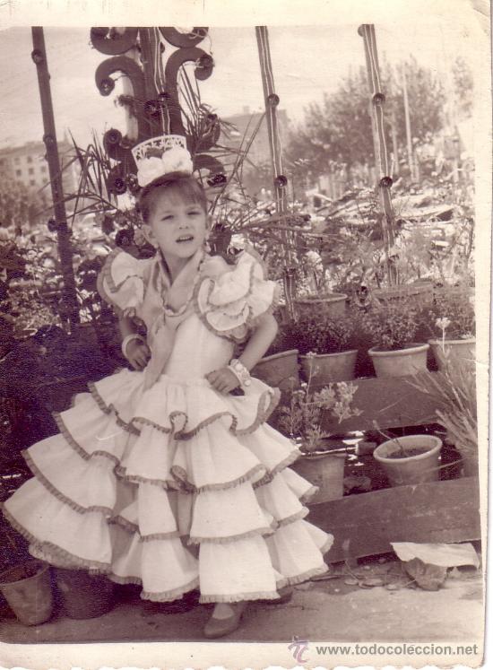 Fotografia antiga: ANTIGUA FOTOGRAFIA DE UNA NI&Ntilde;A VESTIDA DE FLAMENCA