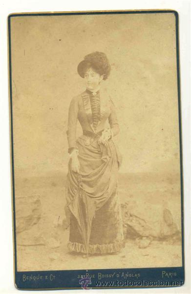 Fotograf&iacute;a antigua: Dama con elegante vestido .. Foto &ndash; Benque &ndash; Paris