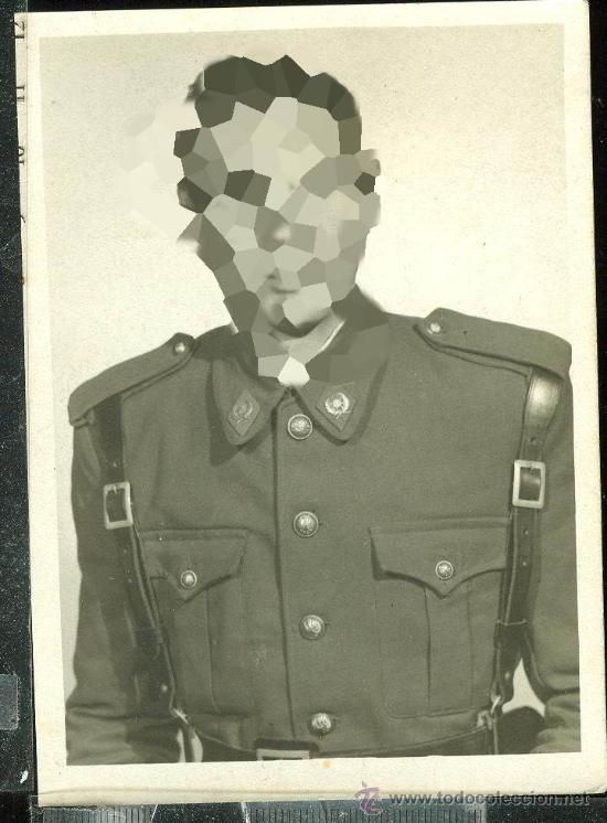 Fotograf&iacute;a antigua: FOTOGRAFIA soldado de intendencia epoca de franco