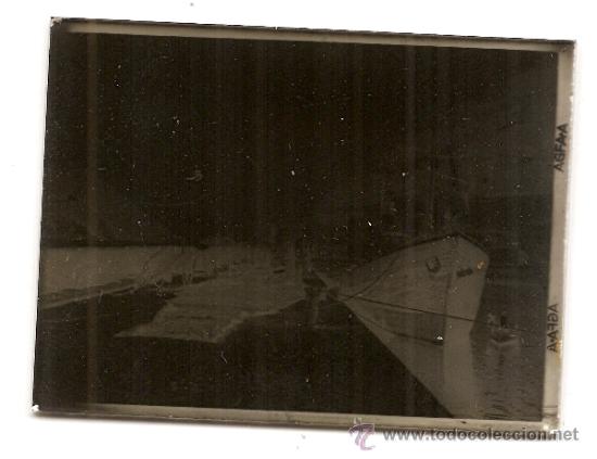 Fotograf&iacute;a antigua: Puerto de San Sebasti&aacute;n. Antiguo clich&eacute; negativo en cristal. 1900