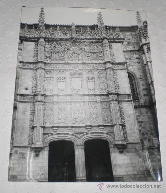 Fotografia antiga: Antigua fotograf&iacute;a grande de la fachada de la universidad de Salamanca ( 40 x 30 cm)