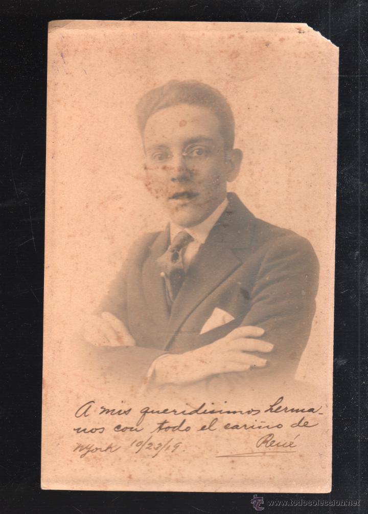 Photographie ancienne: FOTOGRAFIA DE REN&Eacute; LAMARQUE DAVILA. BIOLOGO CUBANO. 1919. 12.5 X 20CM. LEER