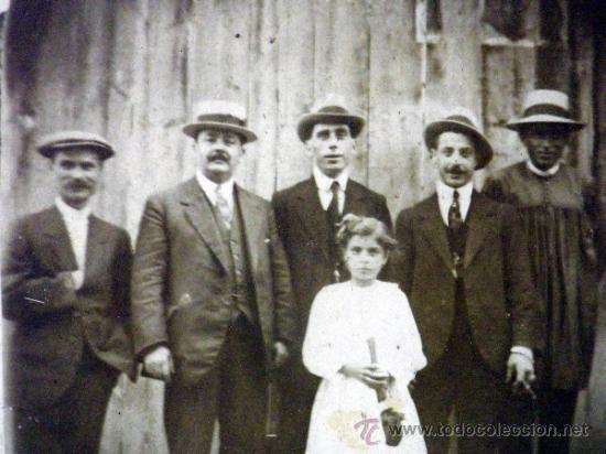 Alte Fotografie: FOTO, FOTOGRAFIA ANTIGUA, SE&Ntilde;ORES CON NI&Ntilde;A,  7 X 9CM