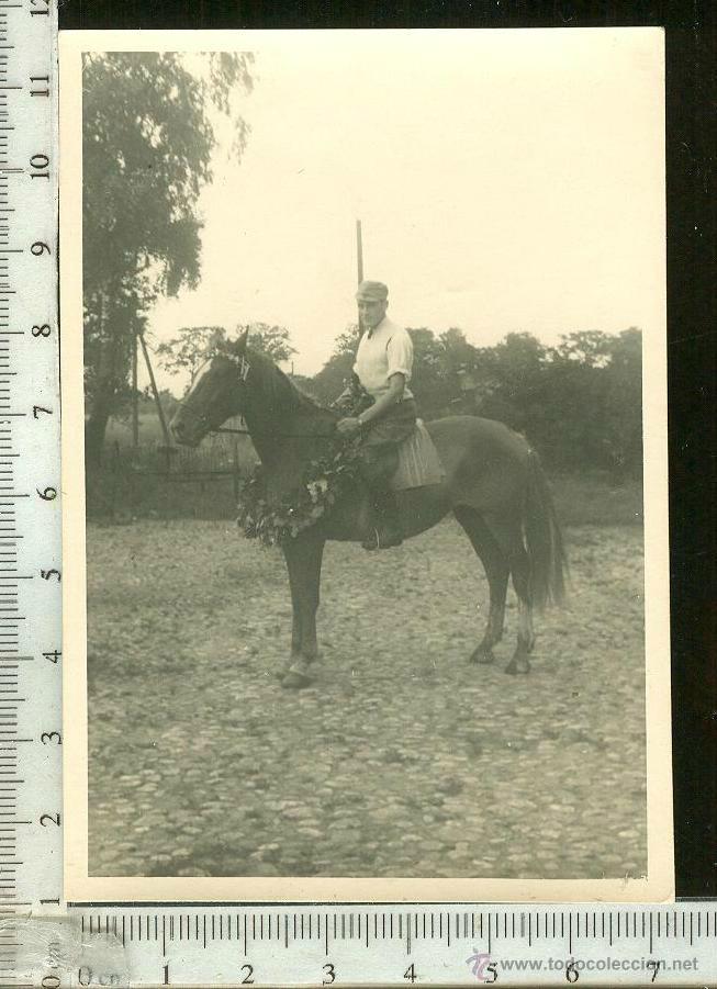 Alte Fotografie: FOTOGRAFIA DE UN JINETE CON SU CABALLO
