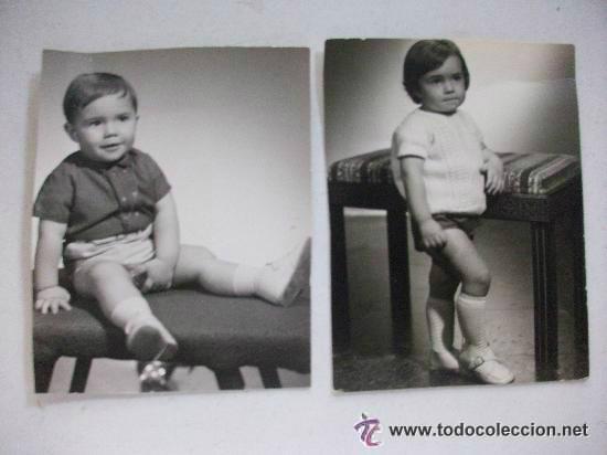 Fotografia antica: LOTE DE 2 FOTOS DE ESTUDIO DE NI&Ntilde;OS  ,  7 x 8 cm