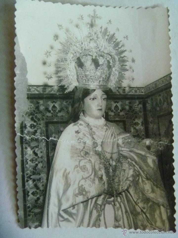 Fotograf&iacute;a antigua: FOTO DE LA PURISIMA CONCEPCION DE LA ALGABA CORONADA .. &iexcl; ROTA Y PEGADA !!