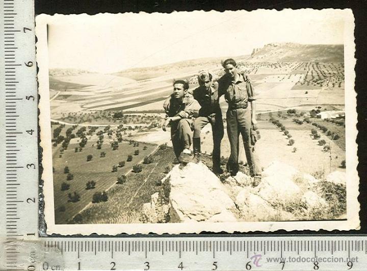 Photographie ancienne: FOTOGRAFIA MILITAR. SOLDADOS EN LA CIMA DE UNA MONTA&Ntilde;A