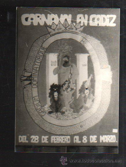 Fotograf&iacute;a antigua: FOTOGRAFIA DE CARTEL CANDIDATO A CARTEL CARNAVAL DE CADIZ 1981. FOTO JUMAN. 13 X 18CM.