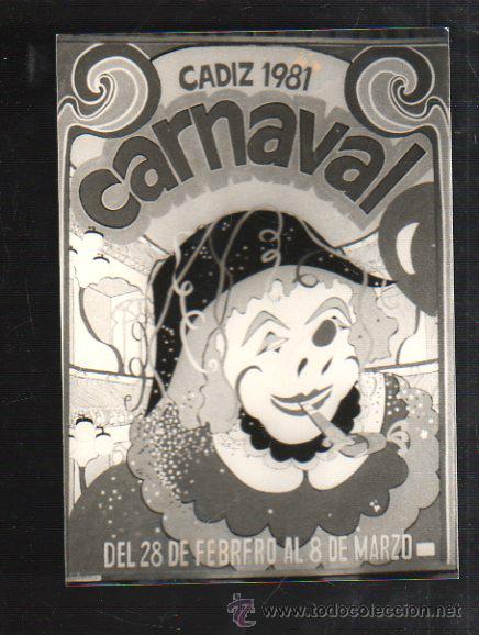 Fotograf&iacute;a antigua: FOTOGRAFIA DE CARTEL CANDIDATO A CARTEL CARNAVAL DE CADIZ 1981. FOTO JUMAN. 13 X 18CM.