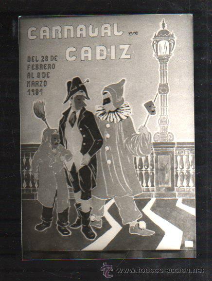 Fotograf&iacute;a antigua: FOTOGRAFIA DE CARTEL CANDIDATO A CARTEL CARNAVAL DE CADIZ 1981. FOTO JUMAN. 13 X 18CM.