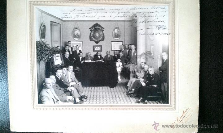 Fotografia antiga: 1929 LA CONFIANZA SOCIEDAD MUTUA MAESTROS SASTRES VALENCIA DEDICATORIA AUTOGRAFA SASTRERIA SANCHIS F