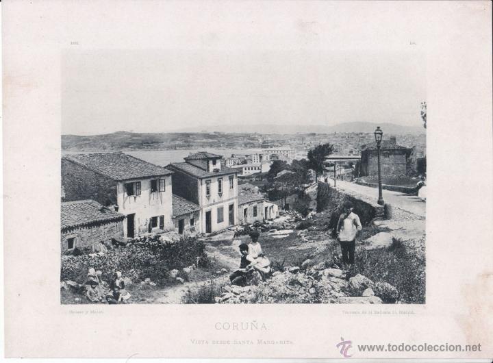 Alte Fotografie: CORU&Ntilde;A. VISTA DESDE SANTA MARGARITA - FOTOTIPIA DE HAUSER Y MENET, 1892 - 29,5 X 21,5 CM