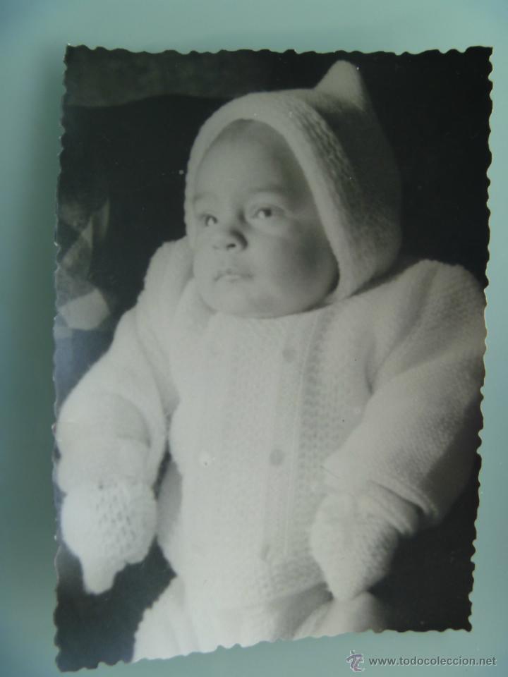 Fotografia antiga: FOTO  DE BEB&Eacute; CON GORRITO , A&Ntilde;OS 60