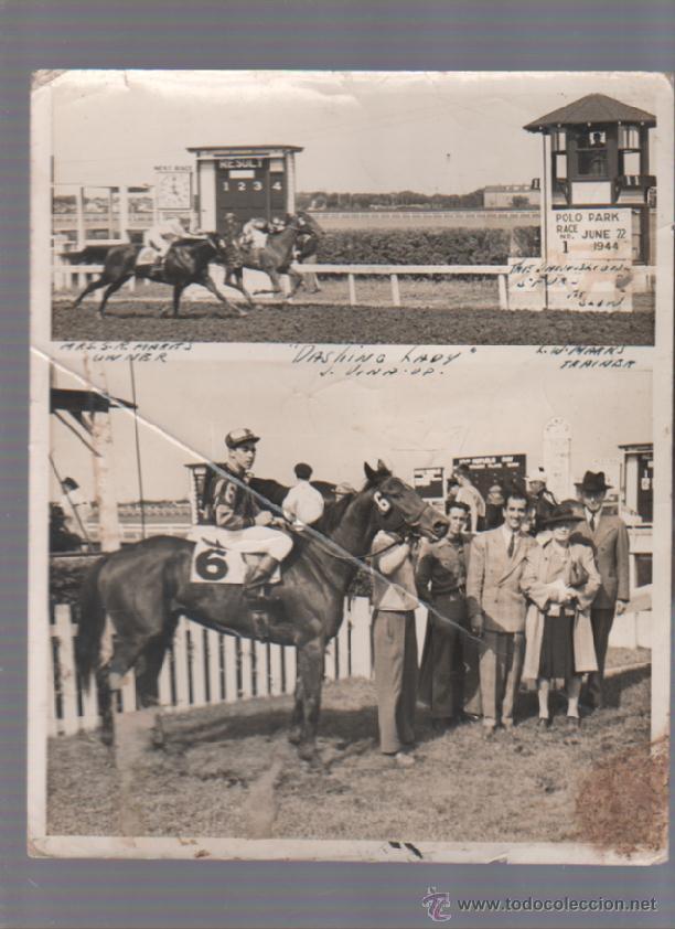 Fotografia antiga: ANTIGUA FOTOGRAFIA DE CARRERA DE CABALLOS. EEUU. 20 X 25 CM.