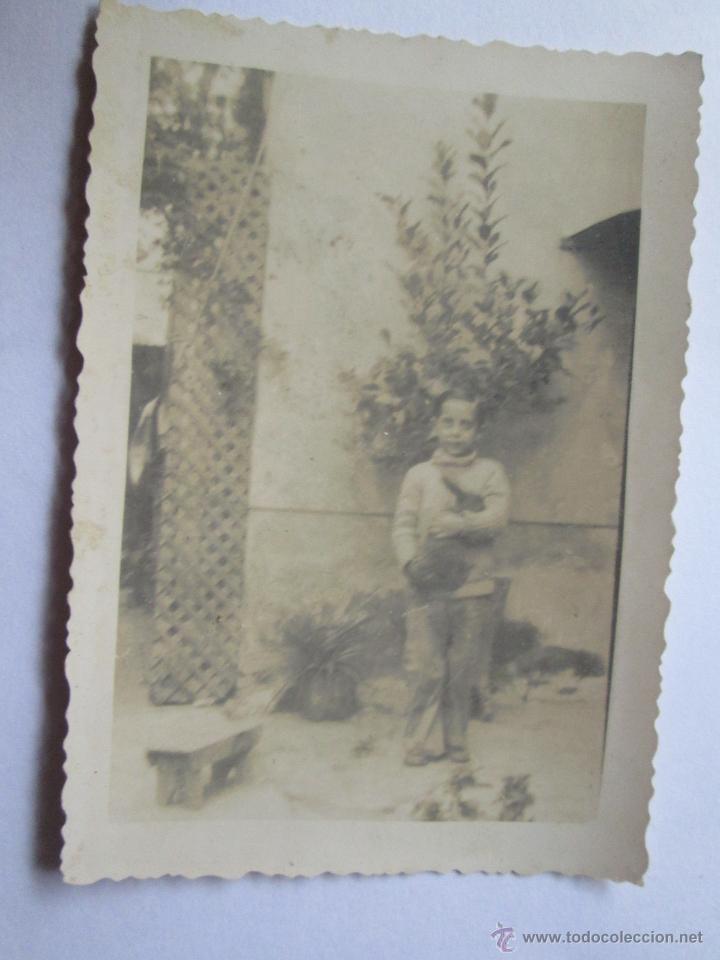 Fotografia antica: NI&Ntilde;O CON UN CONEJO - Childr with a rabbit - enfant avec un lapin