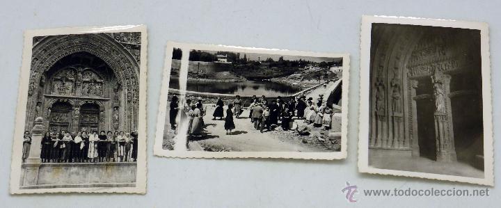 Fotograf&iacute;a antigua: 3 fotograf&iacute;as 1955 excursi&oacute;n chicas Embalse Buitrago Lozoya Aranda Duero Miranda Ebro