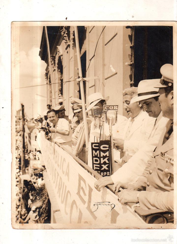 Alte Fotografie: ANTIGUA FOTOGRAFIA. CUBA. DISCURSO EN LA RECONSTRUCCION DE BAYAMO. 25 X 20 CM