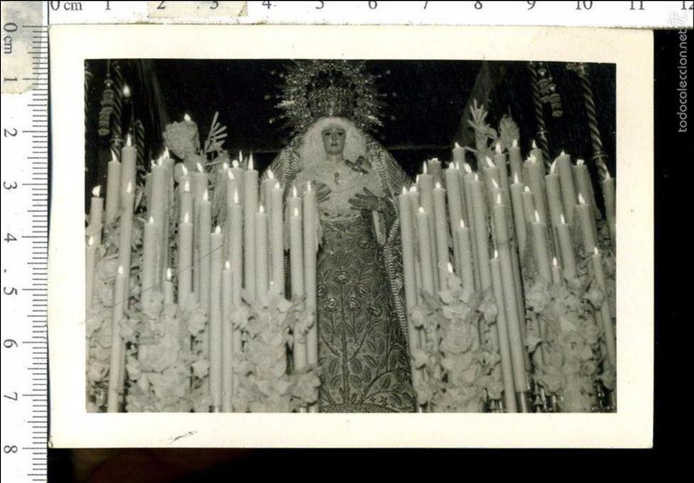 Fotograf&iacute;a antigua: FOTOGRAFIA DE LA VIRGEN DE LOS ANGELES  SANTA DE SEVILLA , A&Ntilde;OS 50-60