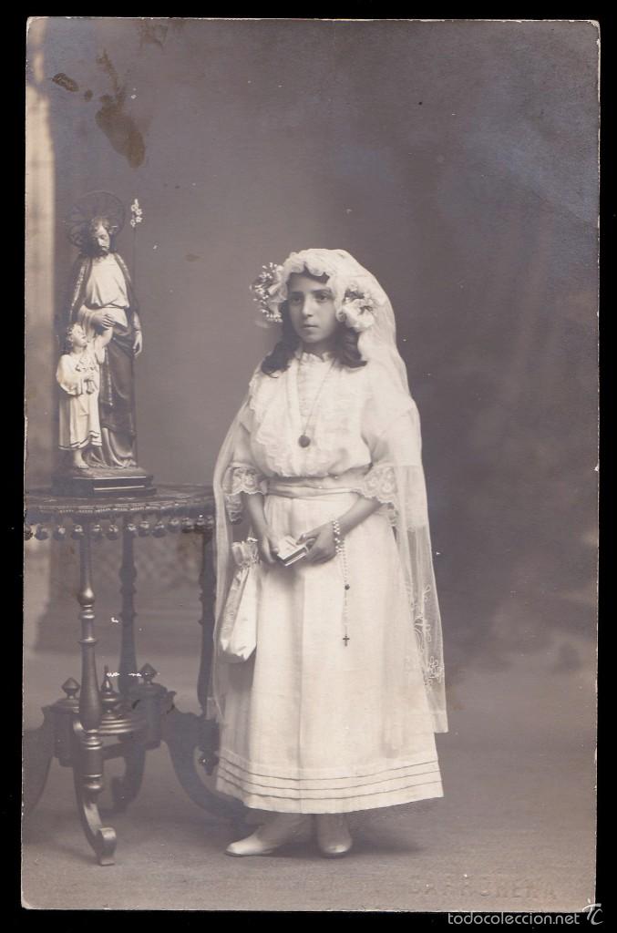Antique Photography: *** ANTIGUA FOTO DE NI&Ntilde;A DE COMUNI&Oacute;N 1914 PARROQUIA DE LA CONCEPCI&Oacute;N (BADAJOZ) ***