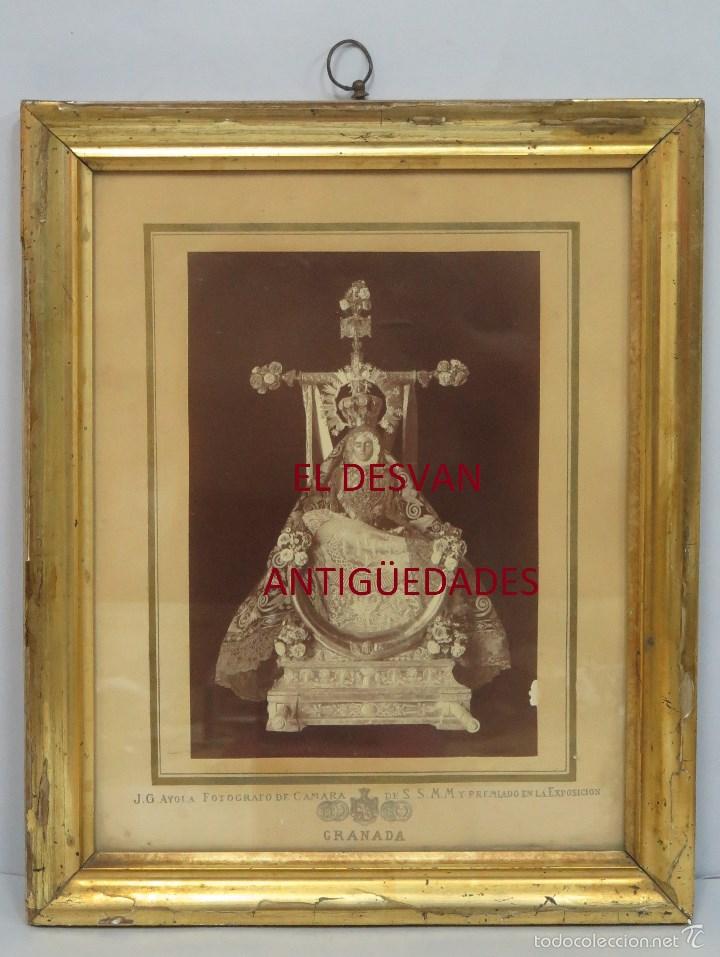 Photographie ancienne: RARA FOTOGRAFIA DE NTRA SRA DE LAS ANGUSTIAS. EL CRISTO SE ENCUENTRA TAPADO. J. G. AYOLA FOTOGRAFO