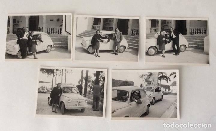 Fotograf&iacute;a antigua: CONJUNTO DE 5 FOTO FOTOGRAF&Iacute;A DE COCHE. SEAT 600 . A&Ntilde;O 1965 .